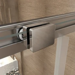 Cabine de douche coulissante angle 80x80x185 cm - Verre sécurit 6 mm - Chrome