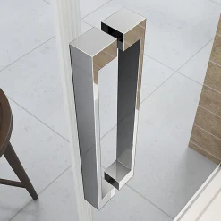 Cabine de douche d'angle - 100x70x195 cm - 8mm verre anticalcaire - porte coulissante - Chrome