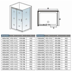 Cabine de douche d'angle - 100x70x195 cm - 8mm verre anticalcaire - porte coulissante - Chrome