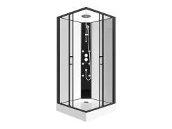 Cabine de douche d'angle hydromassante - L80 x l80 x H225 cm - KIVORA