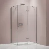 Cabine de douche d'angle verre 8mm, 1 porte battante, Profilé Chrome - NT403 - 90x120x195cm