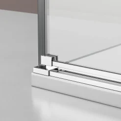 Cabine de douche d'angle verre 8mm, 1 porte battante, Profilé Chrome - NT403 - 90x120x195cm