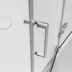 Cabine de douche d'angle verre 8mm, 1 porte battante, Profilé Chrome - NT403 - 90x120x195cm