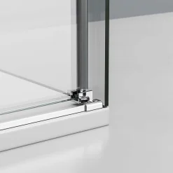 Cabine de douche en coin, verre trempé 8mm, portes coulissantes, profilé chrome - DX906 FLEX - 120x80x195cm (LxPxH)