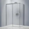 Cabine de douche en coin, verre trempé 8mm, portes coulissantes, profilé chrome - DX906 FLEX - 100x80x195cm (LxPxH)
