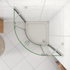 Cabine de douche en quart de cercle chromé 80x80x195cm,Cabine de douche intégrale d'angle,porte de douche pivotante