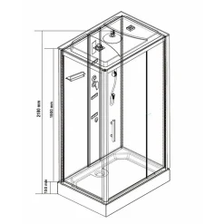 Cabine de douche EVEREST 80x120cm