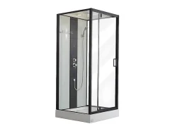 Cabine de douche hydromassante - 2 zones de jets de massage - L90 x P90 x H215 cm - pluie tropicale et douchette - PRIMEA