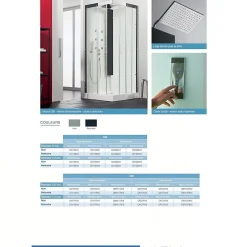 Cabine de douche hydromassante KINEDO HORIZON 90x90 hauteur receveur 12,5cm 1 porte pivotante finition acier