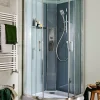 Cabine de douche hydromassante quart de cercle 90 x 90 cm, profilés chromés, GoodHome Beloya