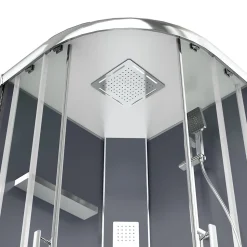 Cabine de douche hydromassante quart de cercle 90 x 90 cm, profilés chromés, GoodHome Beloya