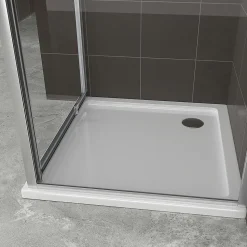 Cabine de douche IBEA H.190 cm porte pivotante verre transparent 80 x 80 cm - Saniverre