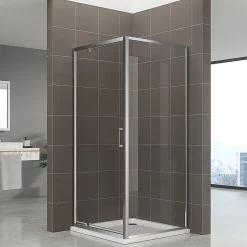Cabine de douche IBEA H.190 cm porte pivotante verre transparent 90 x 90 cm - Saniverre