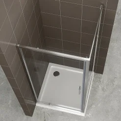 Cabine de douche IBEA H.190 cm porte pivotante verre transparent 90 x 90 cm - Saniverre