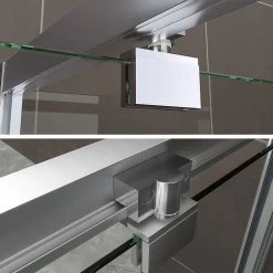 Cabine de douche IBEA H.190 cm porte pivotante verre transparent 90 x 90 cm - Saniverre