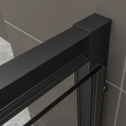 Cabine de douche IBEABLACK H.190 cm porte pivotante verre transparent 90 x 70 cm (porte 90) - Saniverre