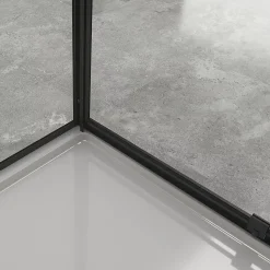 Cabine de douche IBEABLACK H.190 cm porte pivotante verre transparent 90 x 70 cm (porte 90) - Saniverre