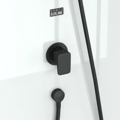 Cabine de douche intégrale carrée noir, L.80 x l.80 x H.200 cm, portes coulissantes, Julie Galedo