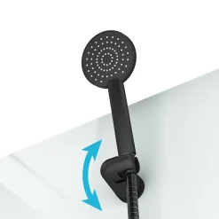 Cabine de douche intégrale carrée noir, L.80 x l.80 x H.200 cm, portes coulissantes, Julie Galedo