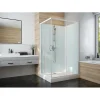 Cabine de douche Izi Glass2 Leda - Carrée - Portes coulissantes - Verre transparent - 80 x 80 cm