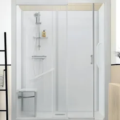 Cabine de douche Kinedo Kinemagic Sérénité Plus 170x80 niche mixte coulissante transparent thermostatique