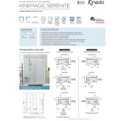 Cabine de douche Kinedo Kinemagic Sérénité 160x80 angle basse solo transparent thermostatique