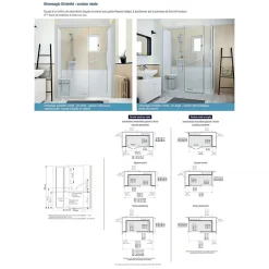Cabine de douche Kinedo Kinemagic Sérénité 160x80 angle basse solo transparent thermostatique