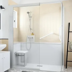 Cabine de douche Kinedo Kinemagic Sérénité 160x70 angle basse solo verre transparent avec mitigeur