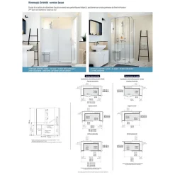 Cabine de douche Kinedo Kinemagic Sérénité 160x70 angle basse solo verre transparent avec mitigeur