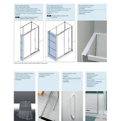 Cabine de douche Kinedo Kinemagic Design 120x80 habillage toute hauteur 1 porte pivotante verre transparent avec mitigeur