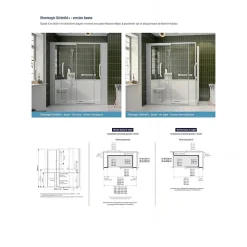 Cabine de douche Kinedo Kinemagic Sérénité Plus 170x80 habillage toute hauteur 1 coulissant transparent thermostatique