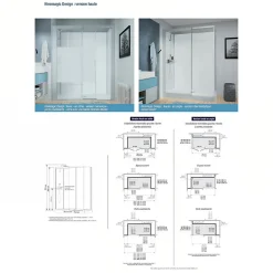Cabine de douche Kinedo Kinemagic Design 120x70 habillage toute hauteur 1 coulissant verre transparent avec mitigeur