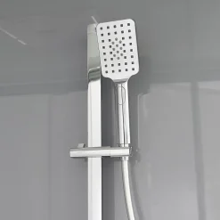 Cabine de douche l.90 x L.110 x H.220 cm – hydromassante, fond gris profilés chromés, GoodHome Beloya