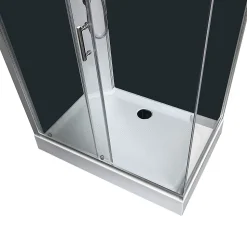 Cabine de douche l.80 x L.120 x H.225 cm – hydromassante, grise, profilés chromés, montage rapide, GoodHome Onega