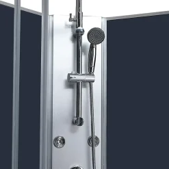 Cabine de douche l.80 x L.120 x H.225 cm – hydromassante, grise, profilés chromés, montage rapide, GoodHome Onega