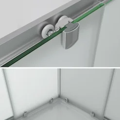 Cabine de douche LANA portes coulissantes H.180 cm verre 6 mm opaque 80 x 100 cm - Saniverre