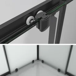 Cabine de douche LANABLACK H.185 cm portes coulissantes verre 6 mm opaque 80 x 80 cm - Saniverre