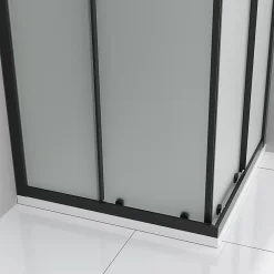 Cabine de douche LANABLACK H.185 cm portes coulissantes verre 6 mm opaque 80 x 80 cm - Saniverre