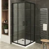 Cabine de douche LANABLACK H.190 cm portes coulissantes verre 6 mm transparent 70 x 70 cm - Saniverre