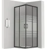 Cabine de douche LANABLACK H.180 cm portes coulissantes verre 6 mm semi-opaque 80 x 80 cm - Saniverre