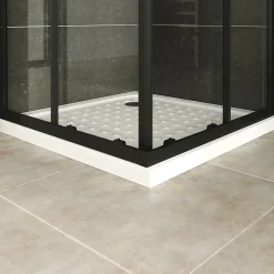Cabine de douche LANABLACK H.180 cm portes coulissantes verre 6 mm transparent 70 x 70 cm - Saniverre