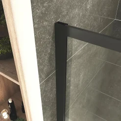 Cabine de douche LANABLACK H.180 cm portes coulissantes verre 6 mm transparent 70 x 70 cm - Saniverre