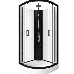 Cabine de douche LIFT UP BLACK 1/4 de cercle 85x85x235cm