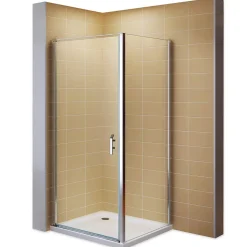 Cabine de douche NIKY H.195 cm porte pivotante verre 8 mm transparent 90 x 90 cm - Saniverre