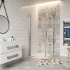 Cabine de Douche Quart de Cercle 80x80x195 cm -Portes Pivotantes 180 degrés- Verre Sécurisé 6 mm