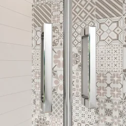 Cabine de Douche Quart de Cercle 80x80x195 cm -Portes Pivotantes 180 degrés- Verre Sécurisé 6 mm
