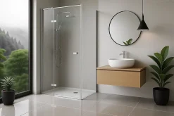 Cabine De Douche Rea Atlas Chrome 90X90 Left