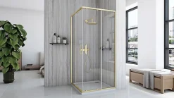 Cabine De Douche Rea City Brush 80X80 Brush Gold