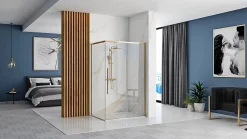 Cabine De Douche Rea Solar 80X100 Gold + Receveur De Douche Savoy White
