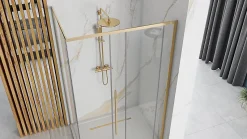 Cabine De Douche Rea Solar 80X100 Gold + Receveur De Douche Savoy White